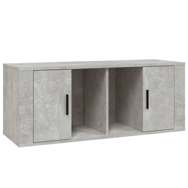 vidaXL TV Cabinet Concrete Grey 100x35x40 cm Engineered Wood