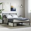 vidaXL Metal Bed Frame without Mattress with Headboard Black 120x200cm