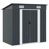 vidaXL Garden Shed | Anthracite | Galvanised steel | 190 x 124 x 181 cm