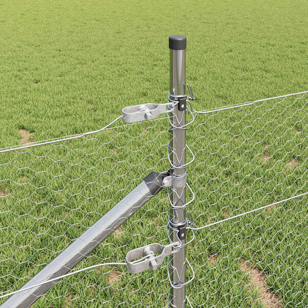 vidaXL Fence Post Silver 100 x 1.2 m (25 mm mesh) Steel