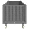 vidaXL Garden Planter with Wheels Light Grey 240x50x54 cm PP