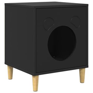 vidaXL Cat House Black 42.5 x 40 x 53 cm Engineered Wood