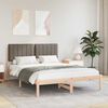 vidaXL Bed Frame with Upholstered Headboard Taupe 135 x 190 cm