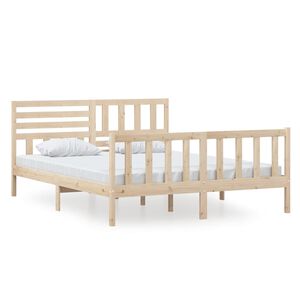 vidaXL Bed Frame without Mattress Solid Wood 160x200 cm (810092+814154)