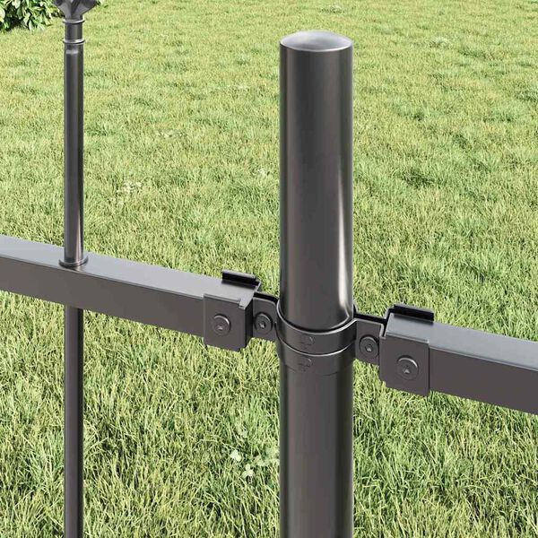 vidaXL Garden Fence Grey 13.6 x 1.2 m Powder-coated steel