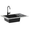 vidaXL Sink Black 780 x 500 mm 80% Quartz and 20% Resin