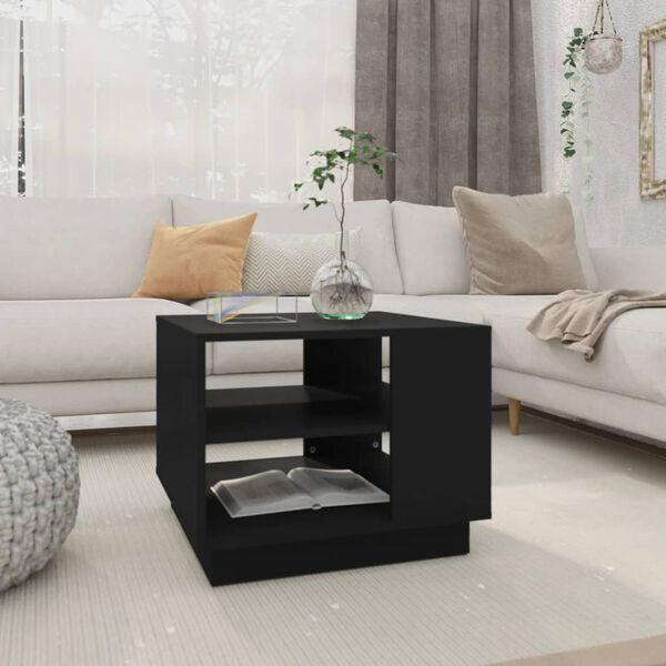 vidaXL Coffee Table Black 55x55x43 cm Engineered Wood