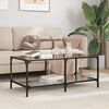 vidaXL Coffee Table with Black Glass Top 98.5x50x40 cm Steel