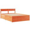 vidaXL Bed Frame without Mattress Wax Brown 120x190 cm Small Double Solid Wood Pine
