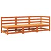 vidaXL Garden Sofa 3-Seater Wax Brown Solid Wood Pine