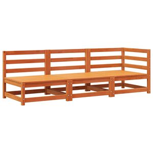 vidaXL Garden Sofa 3-Seater Wax Brown Solid Wood Pine