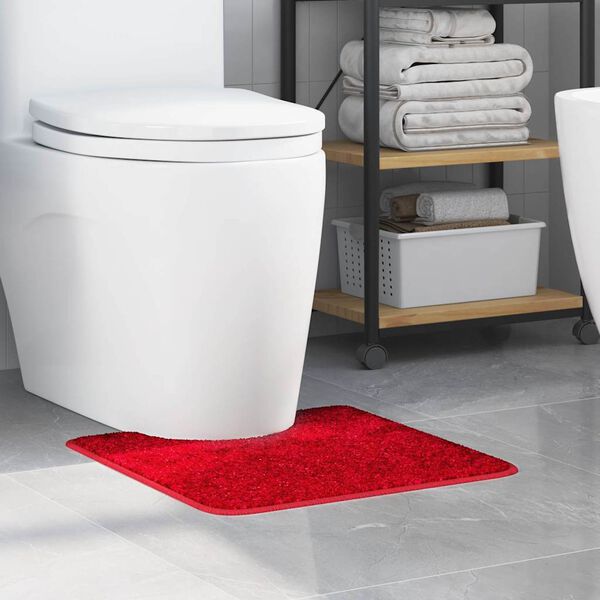 vidaXL Anti-slip Bath Mat with Toilet Cut Red 50 x 50 cm PP