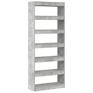 vidaXL Book Cabinet Concrete Grey 80 x 30 x 198 cm Engineered Wood