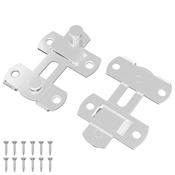 vidaXL Door Latch 2 pcs Silver 70 x 8 mm Steel