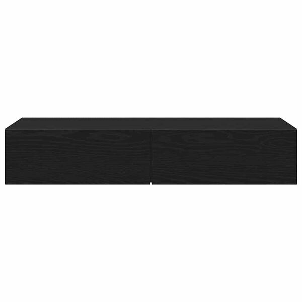 vidaXL Wall Shelf with Drawers Black 100x36x19 cm Engineered Wood