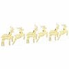 vidaXL LED Reindeers 6 pcs Gold Fabric