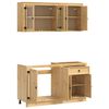 vidaXL Cabinet with Shelf SKI 4 pcs Honey Brown Solid Pine Wood