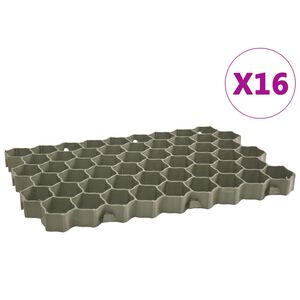 vidaXL Grass Grids 16 pcs Green 60x40x3 cm Plastic