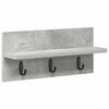 vidaXL Wall-Mounted Coat Rack Concrete Grey 40 x 10.5 x 18 cm