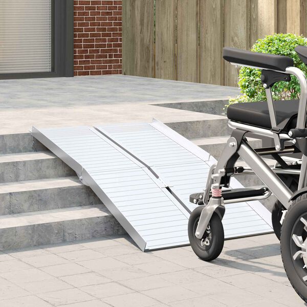 vidaXL Ramp for Wheelchair 270 kg Silver 270 kg Aluminium