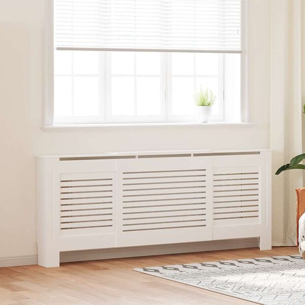 vidaXL MDF Radiator Cover White 205 cm