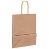 vidaXL Paper Bags 250 pcs with Handles Brown 18x8x22 cm