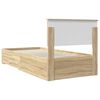 vidaXL Bed Frame Sonoma Oak and Silver 75 x 190 cm Engineered Wood