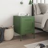 vidaXL Bedside Cabinet Olive Green 36x39x50.5 cm Steel