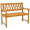 vidaXL Outdoor Bench Natural 110 x 55.5 x 90 cm Solid Acacia Wood