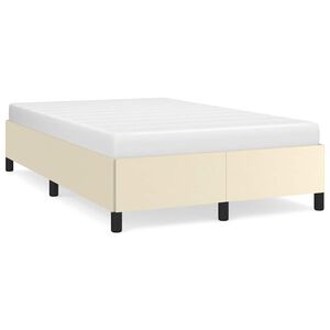 vidaXL Bed Frame without Mattress Cream 120x190 cm Small Double Faux Leather