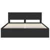 vidaXL Bed Frame with Headboard Black 200 x 200 cm Engineered Wood