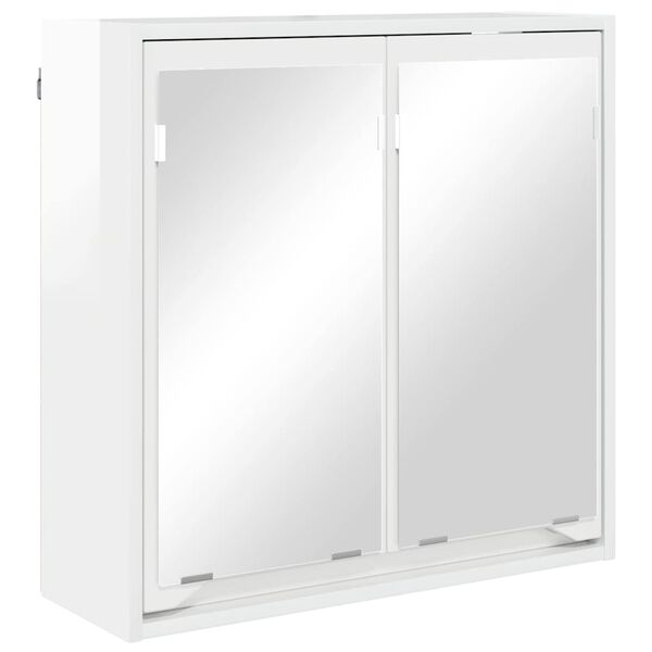 vidaXL Bathroom Mirror Cabinet High Gloss White 60 x 20 x 60 cm