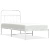 vidaXL Metal Bed Frame without Mattress with Headboard White 90x200cm