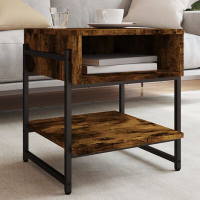 vidaXL Coffee Table Smoked Oak 40x40x45 cm Engineered Wood