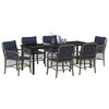 vidaXL Garden Dining Set with Cushion 7 pcs Grey and Black Rattan