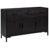 vidaXL Sideboard Black 110x35x70 cm Solid Pinewood