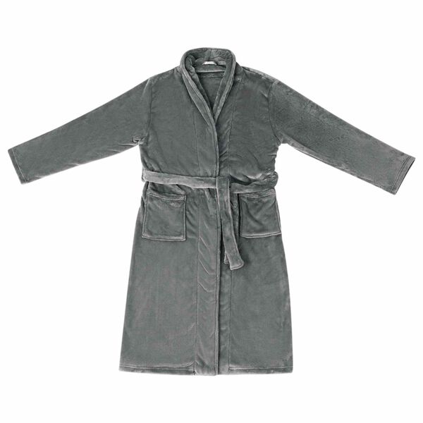 vidaXL Bathrobe without Hood Dark Grey XXXL Flannel