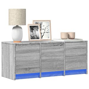vidaXL TV Cabinet with LED Grey Sonoma 97x34x40 cm Engineered Wood