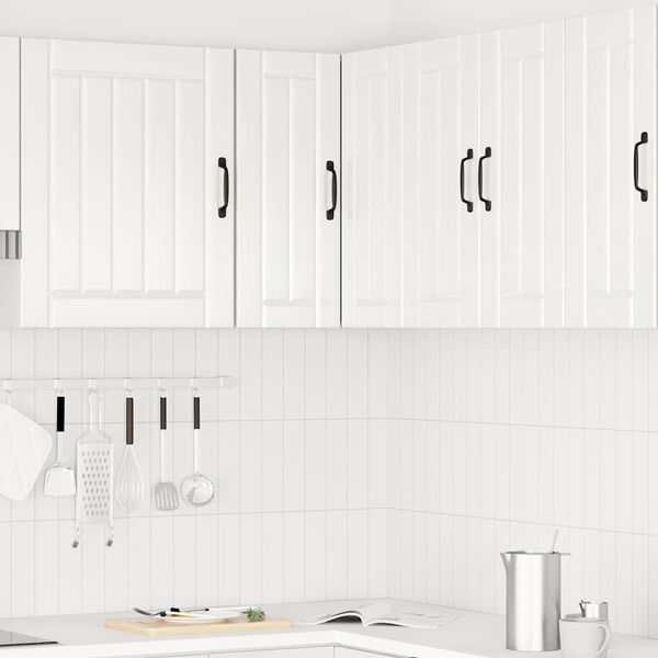 vidaXL Kitchen Wall Corner Cabinet Porto High Gloss White Engineered Wood