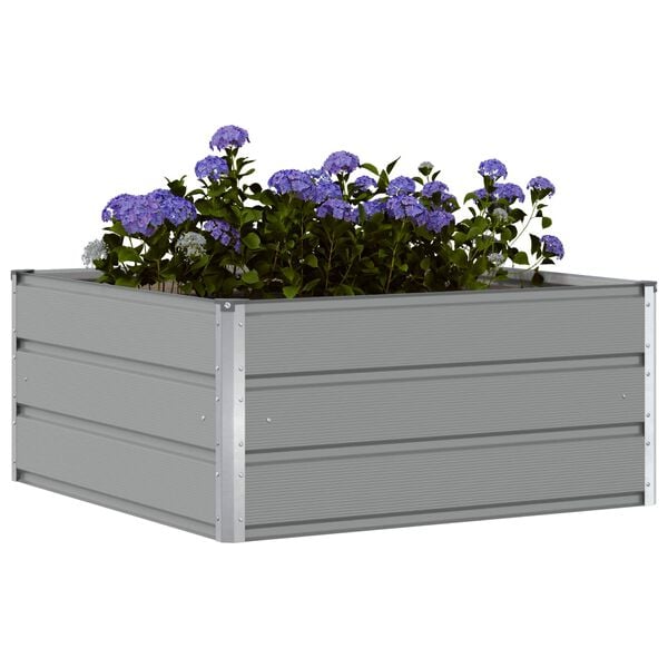 vidaXL Planter Light Grey 100 x 100 x 45 cm Steel