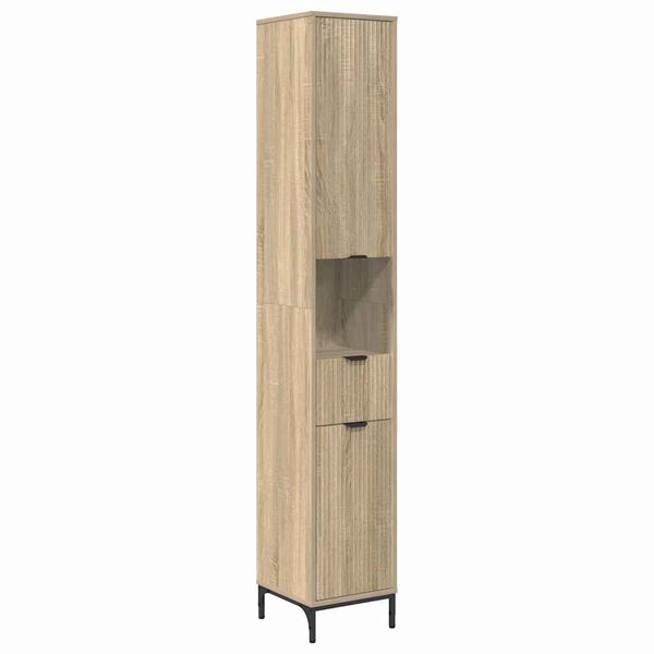 vidaXL Bathroom Cabinet with Drawer Sonoma Oak 31.5 x 33 x 190 cm
