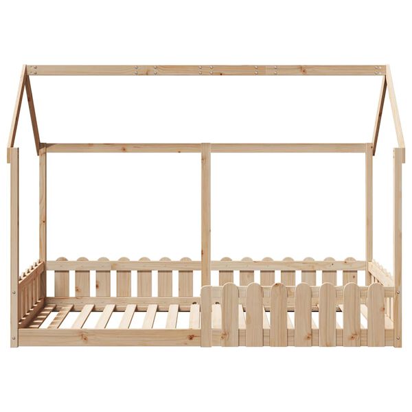 vidaXL Kids' House Bed Frame without Mattress 90x190 cm Single Solid Wood Pine