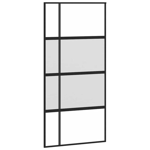 vidaXL Sliding Door with Hardware Set 102.5x205 cm Tempered Glass and Aluminium