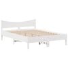 vidaXL Bed Frame with Drawers White 140x200 cm Solid Wood Pine