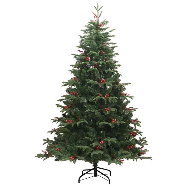 vidaXL Artificial Christmas Tree with 300 LEDs with Stand Green 210 cm