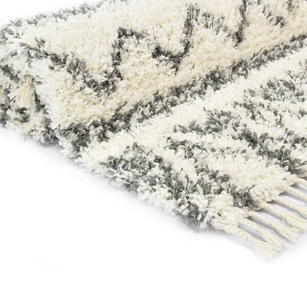 vidaXL Rug Berber Shaggy PP Beige and Grey 160x230 cm