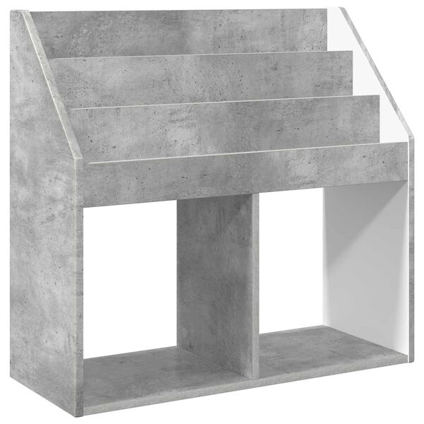 vidaXL Kids Bookshelf with Storage Concrete Grey 72.5 x 29.5 x 69 cm