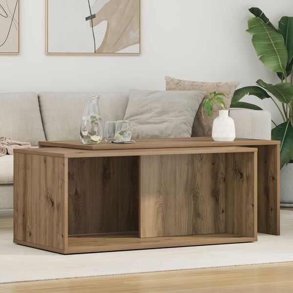 vidaXL Coffee Table Set 2 pcs Artisan Oak Engineered Wood