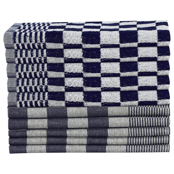vidaXL 20 Piece Towel Set Blue and White Cotton