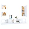 vidaXL 5 Piece TV Cabinet Set White Engineered Wood